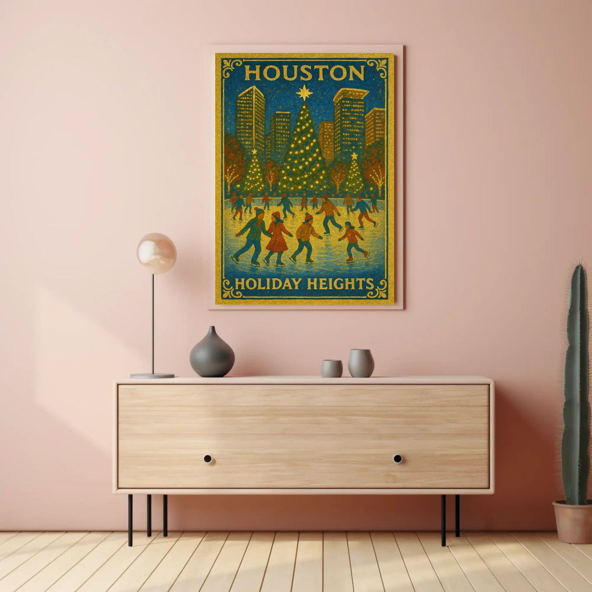 Houston Holiday Heights Poster