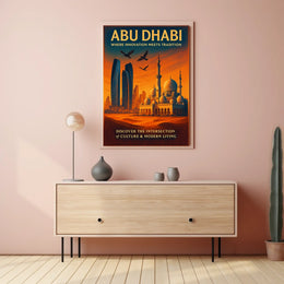 Abu Dhabi Innovation and Tradition Travel Poster