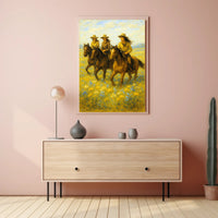 Riders in the Field Poster PosterGoat
