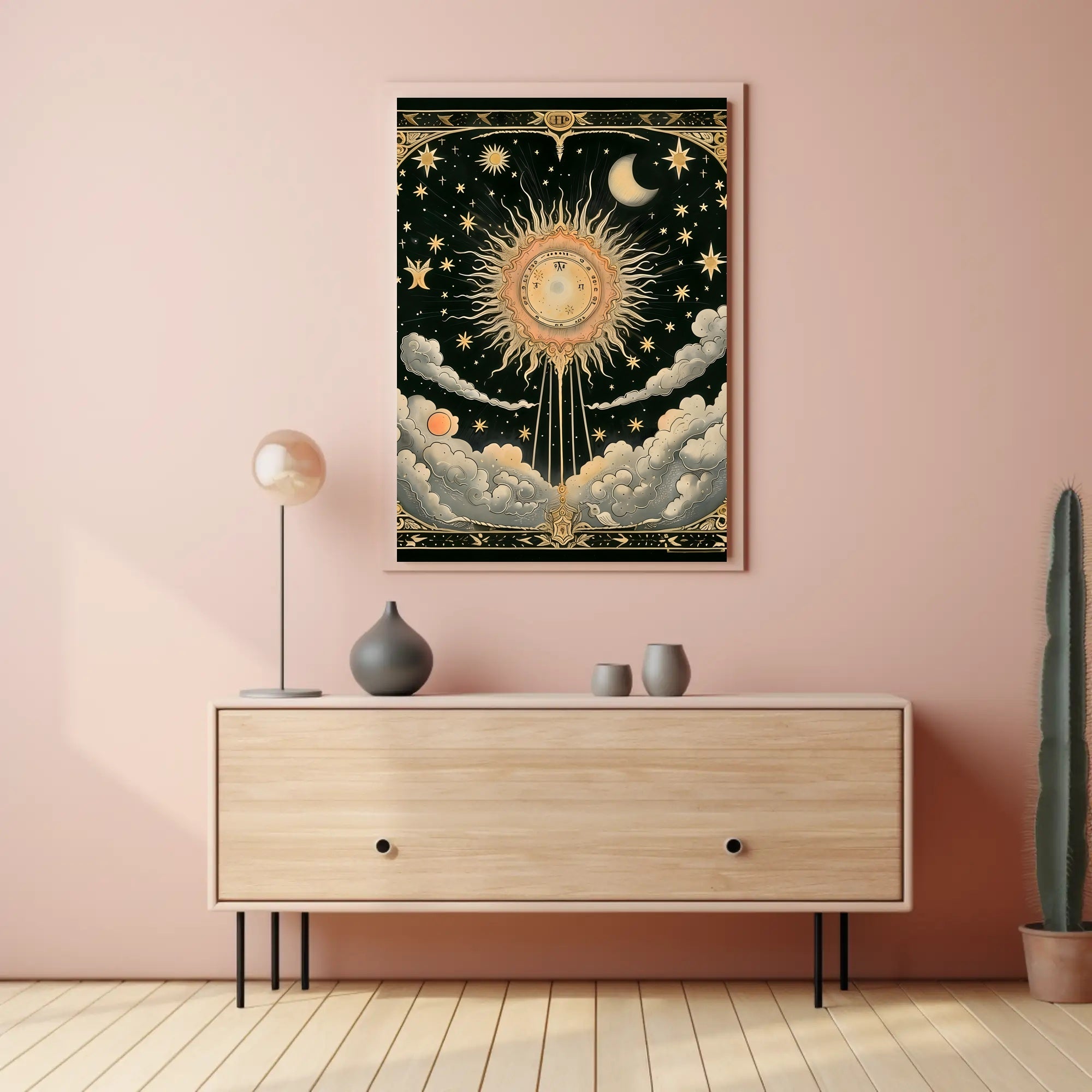 Celestial Sun and Symbols Space or Astronomy Poster