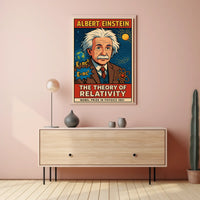Einstein Relativity Vintage Science Wanderlust Poster