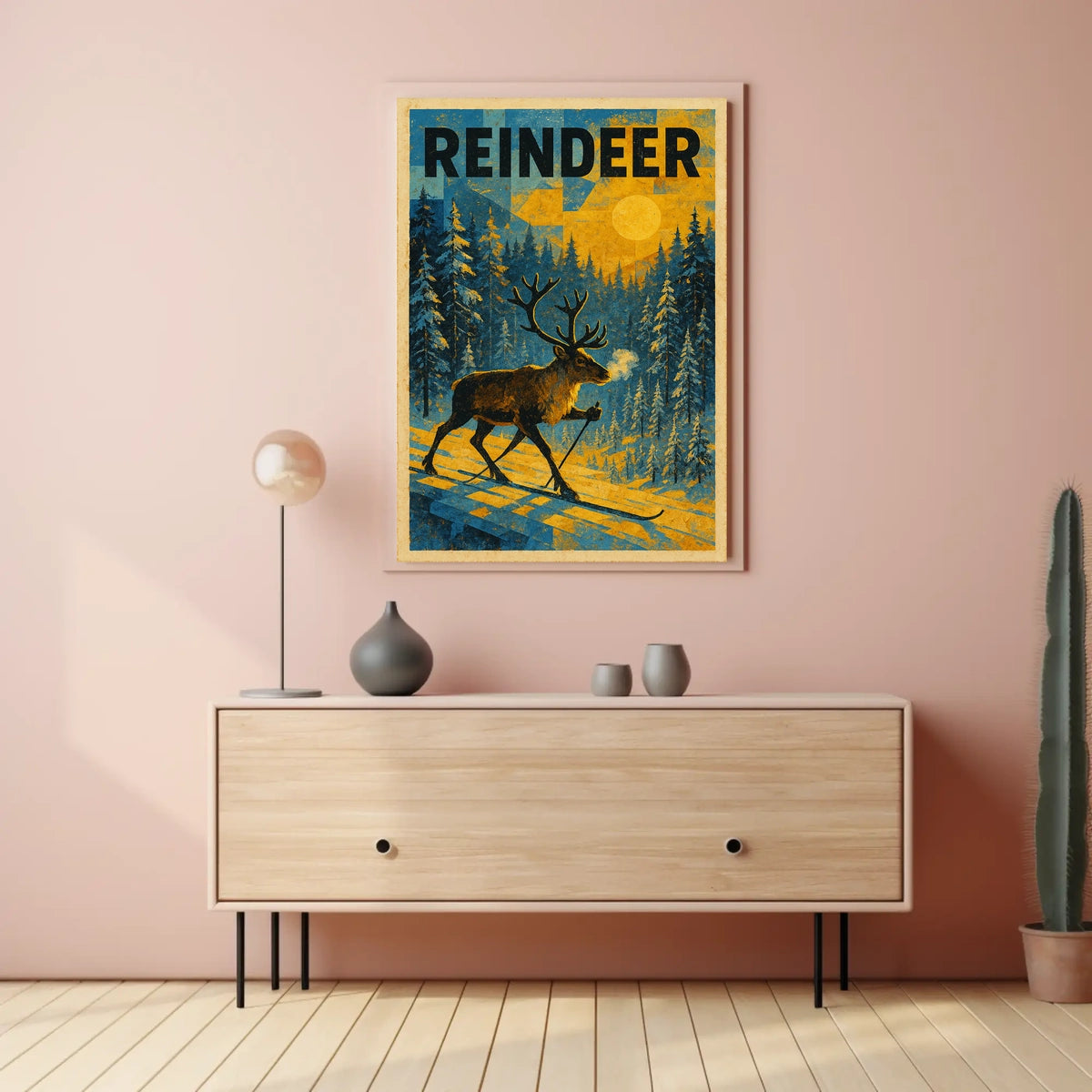 Reindeer In Winter Wonderland Poster