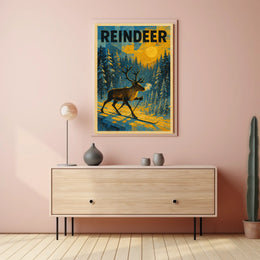 Reindeer In Winter Wonderland Poster