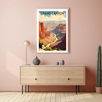 Grand Canyon Travel Poster Vintage National Park Print