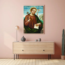 Saintly Portrait with Cross Poster