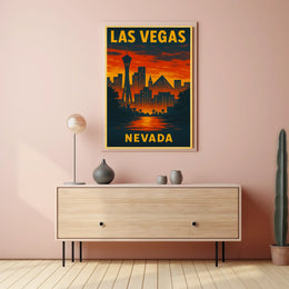 Las Vegas Skyline Sunset Wanderlust Photography Poster