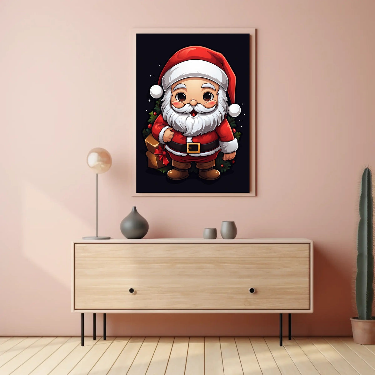 Santa Claus Cartoon Poster: Festive Holiday Cheer