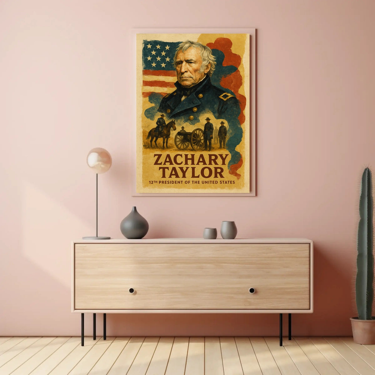 Zachary Taylor 12th President of the United States Layered Digital Collage Poster