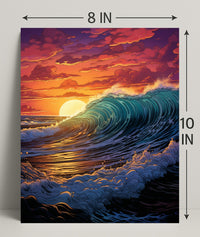 Oceanic Sunset Symphony Poster PosterGoat