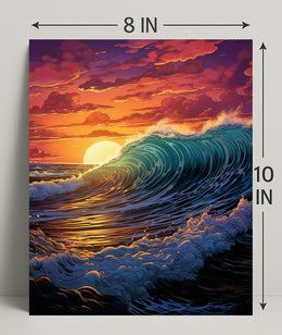 Oceanic Sunset Symphony Poster PosterGoat