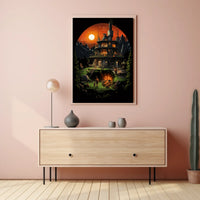 Futuristic Mountain Retreat Poster