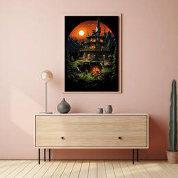 Futuristic Mountain Retreat Poster