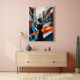 Urban Elegance: Abstract Cityscape with Modern Flair