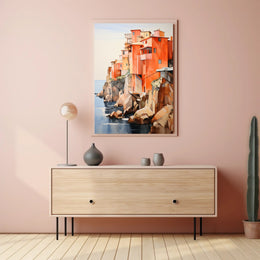 Coastal Cliffside Homes Poster