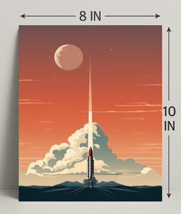 Rocket Launch At Dusk Poster