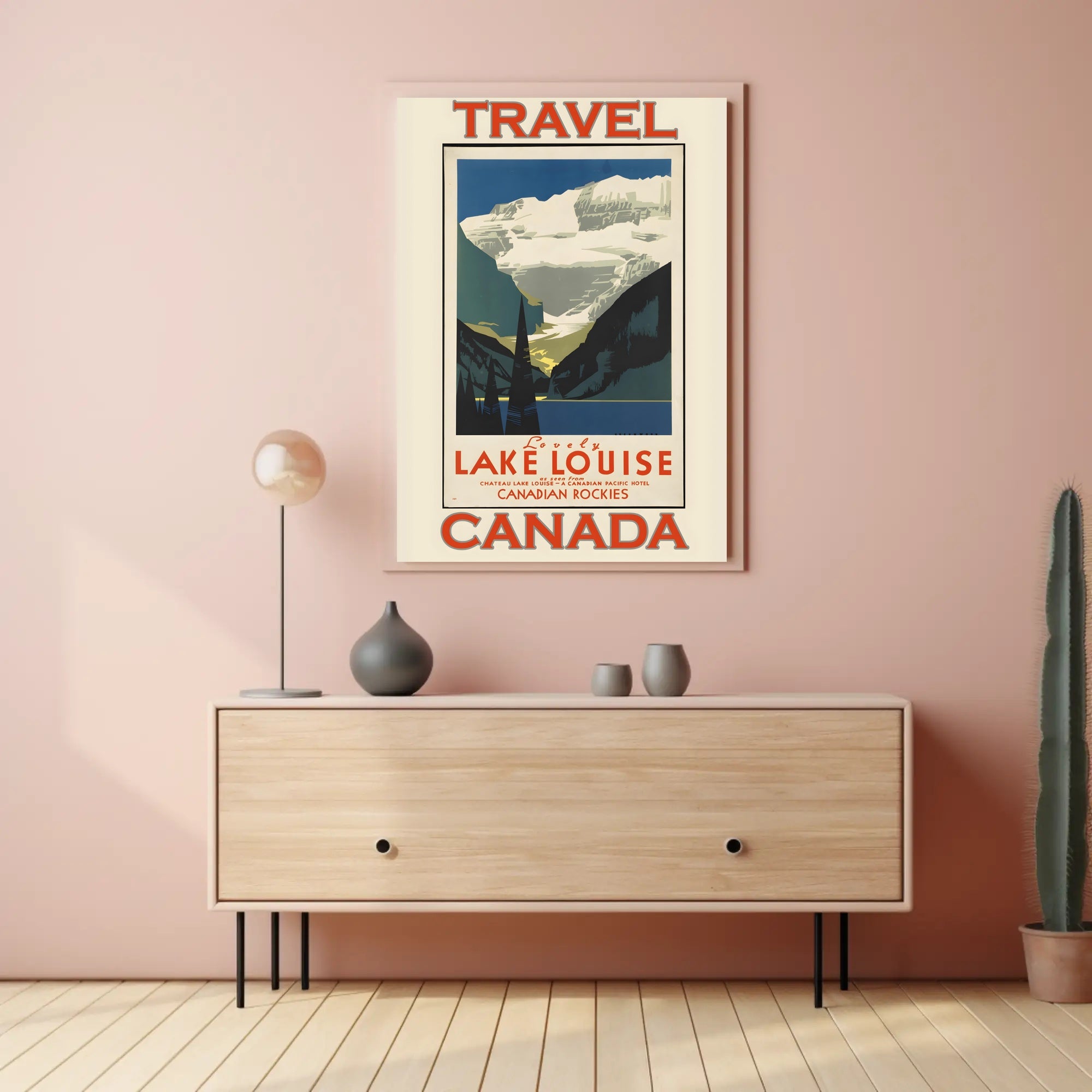 Vintage Lake Louise Travel Poster in Canadian Rockies