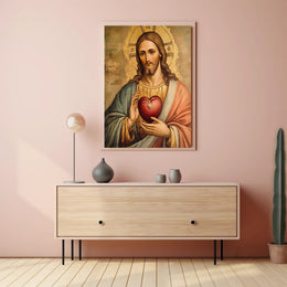 Sacred Heart Religious Iconography Poster
