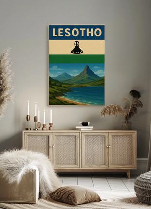 Lesotho Scenic Beauty Vintage Travel Poster