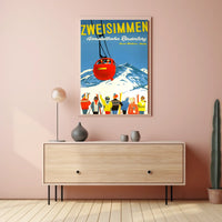Zweisimmen Gondelbahn Rinderberg Poster