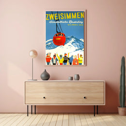 Zweisimmen Gondelbahn Rinderberg Poster