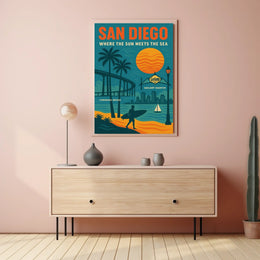 San Diego Where the Sun Meets the Sea Poster