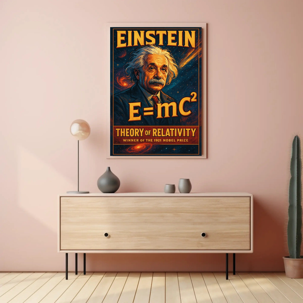 Albert Einstein Relativity Vintage Educational Poster