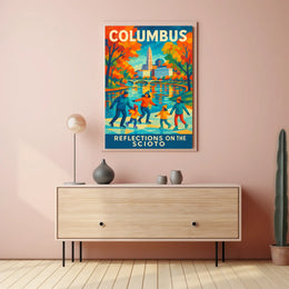 Columbus Reflections on the Scioto Poster