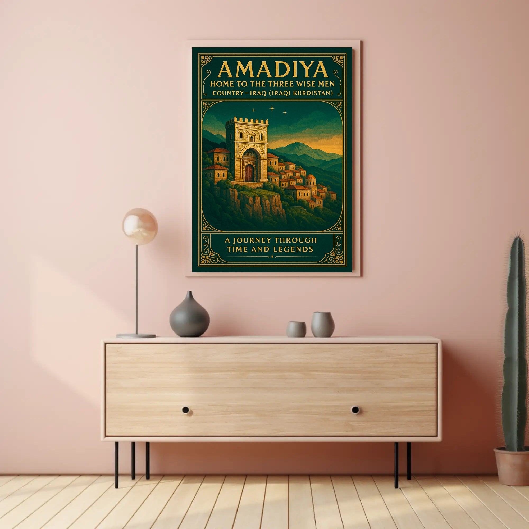 Amadiya Vintage Illustration: Cultural or Heritage Poster