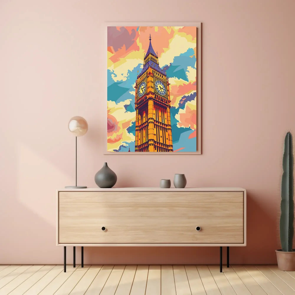 Big Ben Pop Art Poster: Vibrant London Icon