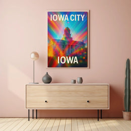 Vivid Iowa City Urban Skyline Cityscape Realism Photography Artistry Timeless Midwest Creative Vibe Poster