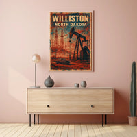 Williston Oil Heritage Vintage Industrial Poster