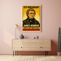 James Monroe 5th President of the United States Inked Comic Style Poster