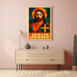Jesus Iconic Representation Poster