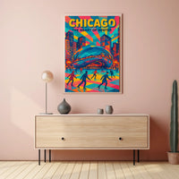 Chicago City Winter Heart Of The City Scene Poster