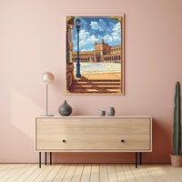 Architectural Elegance In Pixel Art Poster