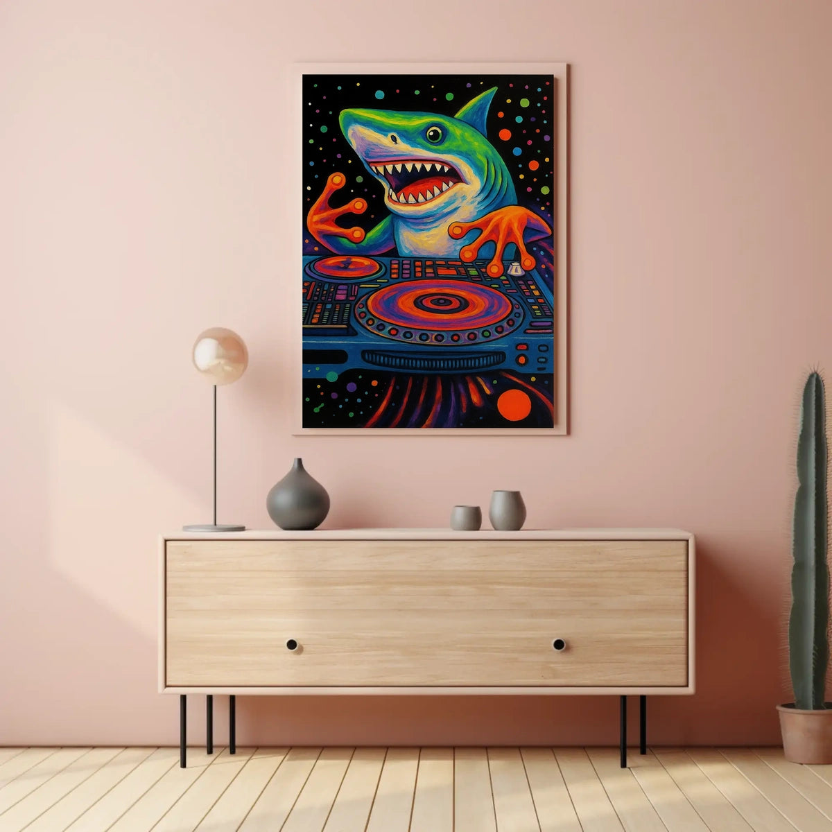 Playful Shark Design Perfect for Kids' Animal Poster