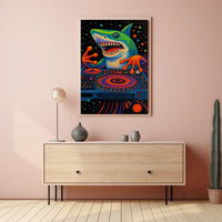 Playful Shark Design Perfect for Kids' Animal Poster