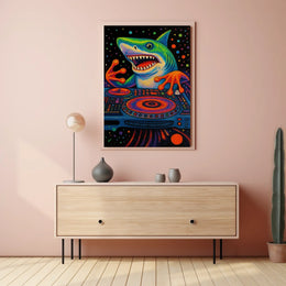 Playful Shark Design Perfect for Kids' Animal Poster