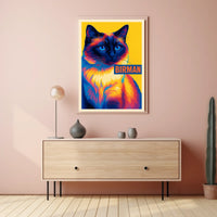 Vibrant Birman Cat Poster