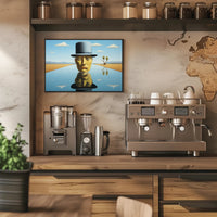 Surreal Desert Headscape: Dreamlike Artistic Poster