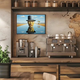 Surreal Desert Headscape: Dreamlike Artistic Poster