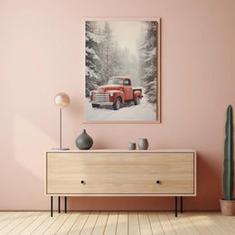 Vintage Winter Truck Vintage Poster