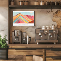 Vibrant Rainbow Mountains Abstract Artistic Poster