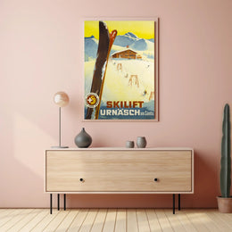 Skiing Adventure at Urnäsch am Säntis Poster PosterGoat