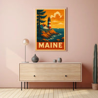 Maine Lighthouse Poster