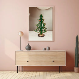 Festive Wooden Christmas Tree Poster