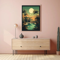 Retro-Futuristic Oasis Retro Poster PosterGoat