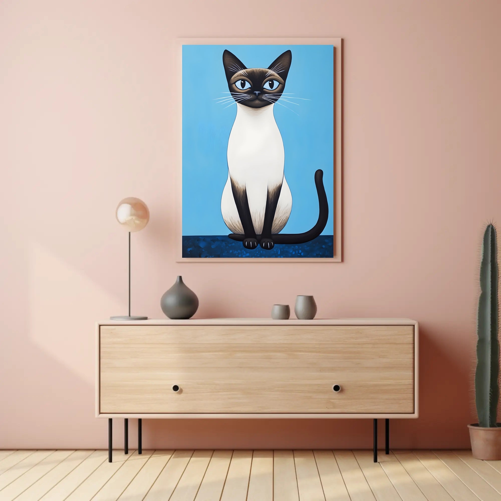 Siamese Cat Poster Modern Wall Art Print