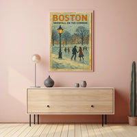 Boston Snowfall On The Common Poster