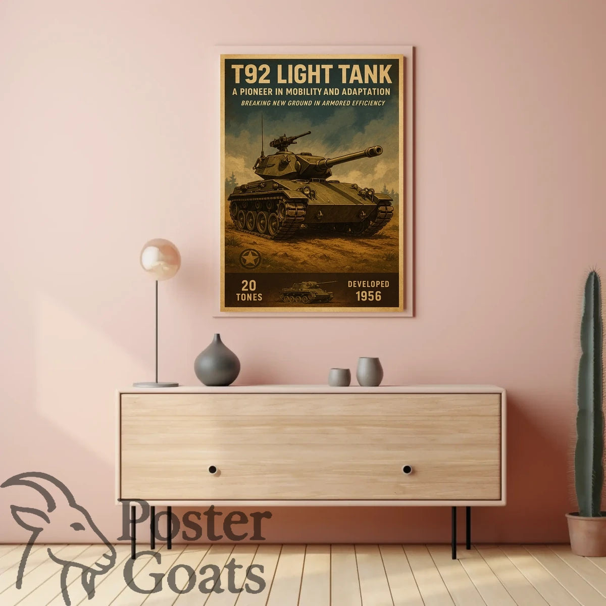 T92 Light Tank Vintage Military Recruitment Poster